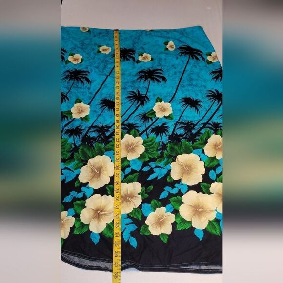 Thai Two Vintage Wrap Skirt and Tank Set Blue Tropical Hawaiian Women's - Picture 14 of 16